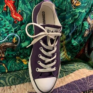 Purple converse shoes